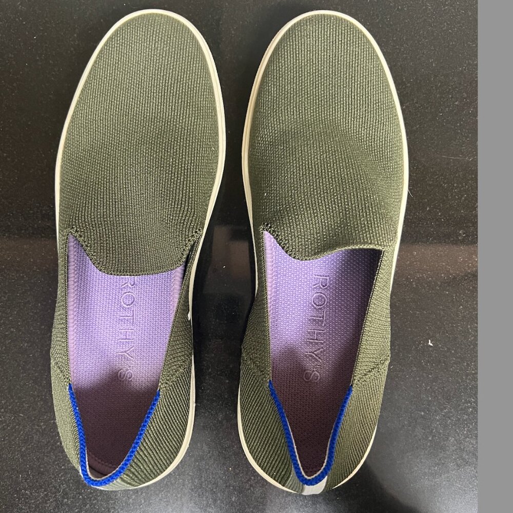 Rothys Green Slip On Sneakers, size 8